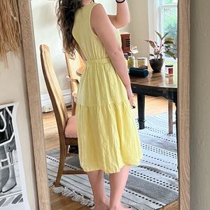 EVERLANE YELLOW LINEN MIDI DRESS